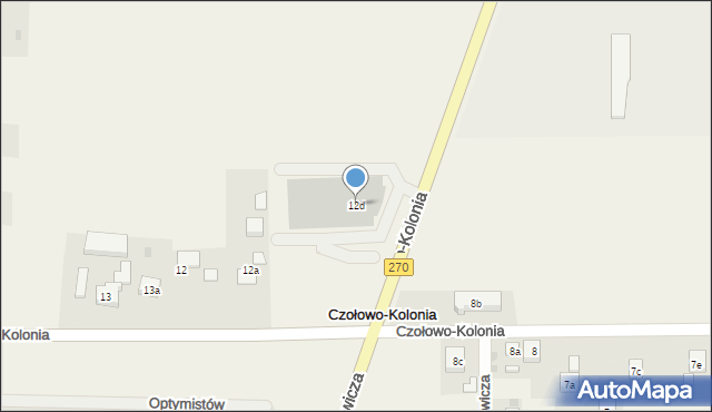 Czołowo-Kolonia, Czołowo-Kolonia, 12d, mapa Czołowo-Kolonia