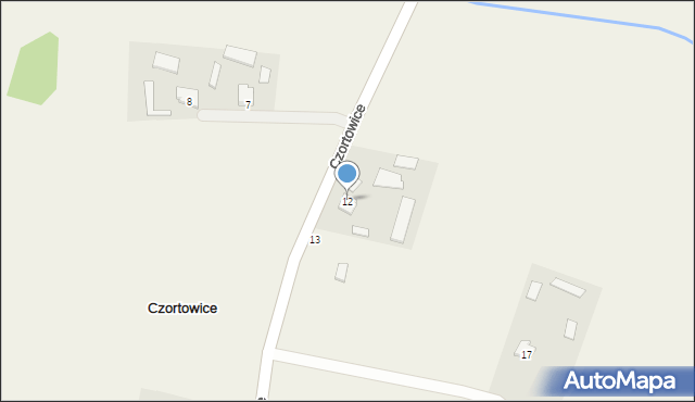 Czortowice, Czortowice, 12, mapa Czortowice