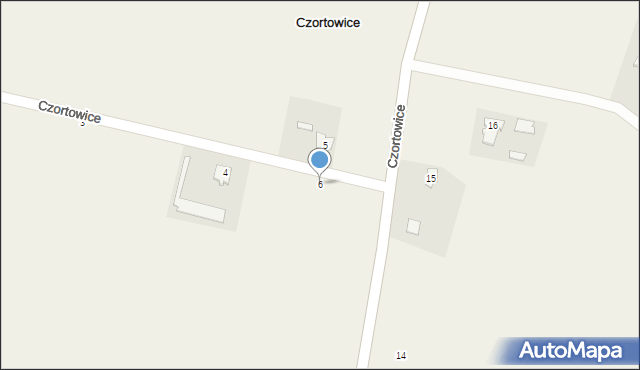 Czortowice, Czortowice, 6, mapa Czortowice