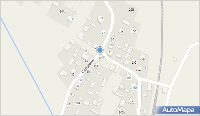 Czostków, Czostków, 32, mapa Czostków