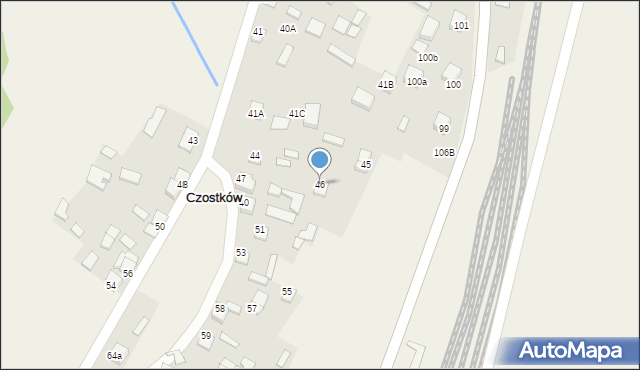 Czostków, Czostków, 46, mapa Czostków