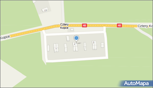 Cztery Kopce, Cztery Kopce, 2a, mapa Cztery Kopce