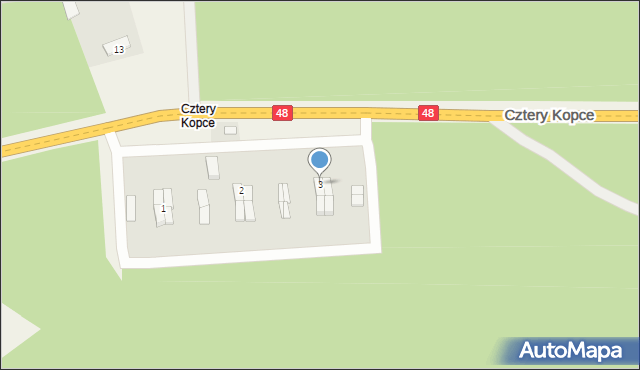 Cztery Kopce, Cztery Kopce, 3, mapa Cztery Kopce