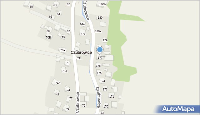 Czubrowice, Czubrowice, 177, mapa Czubrowice