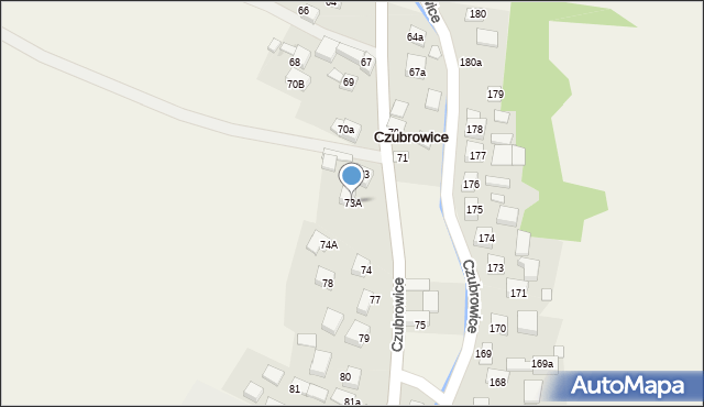 Czubrowice, Czubrowice, 73A, mapa Czubrowice