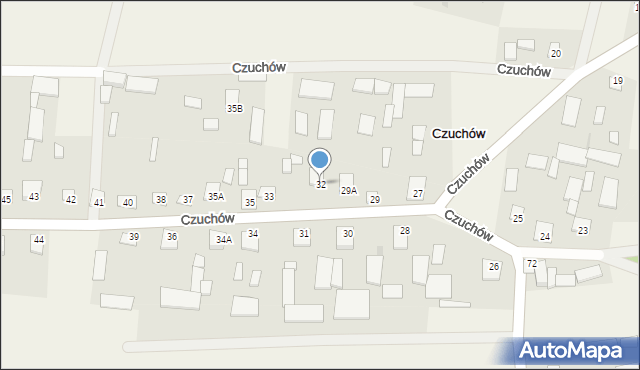 Czuchów, Czuchów, 32, mapa Czuchów