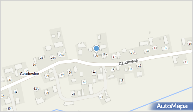 Czudowice, Czudowice, 20, mapa Czudowice