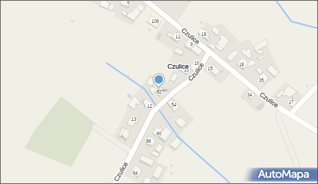 Czulice, Czulice, 62, mapa Czulice