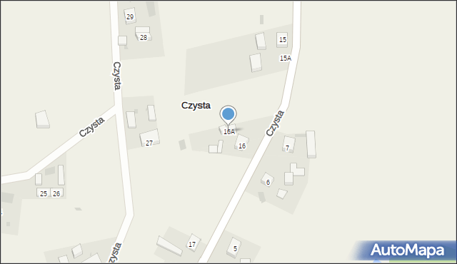 Czysta, Czysta, 16A, mapa Czysta