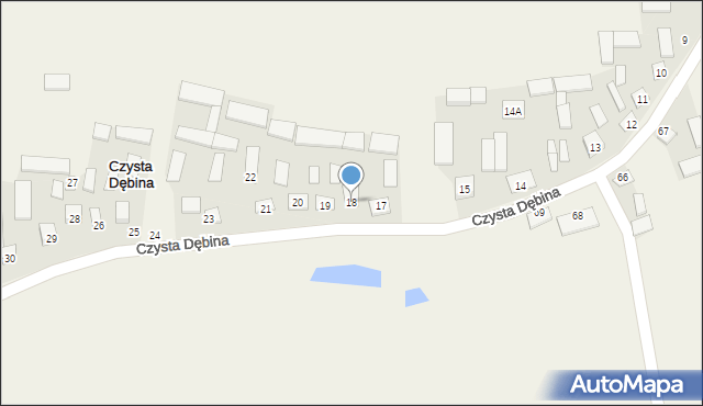 Czysta Dębina, Czysta Dębina, 18, mapa Czysta Dębina