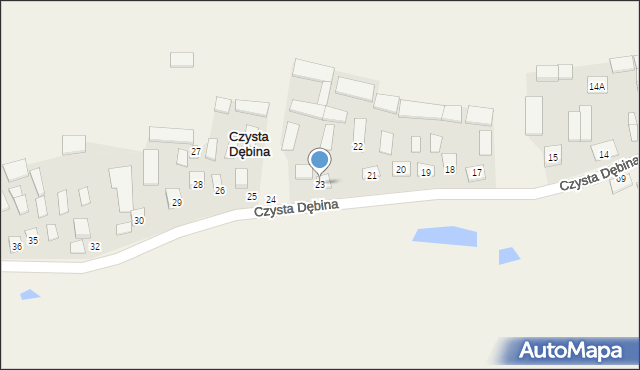 Czysta Dębina, Czysta Dębina, 23, mapa Czysta Dębina