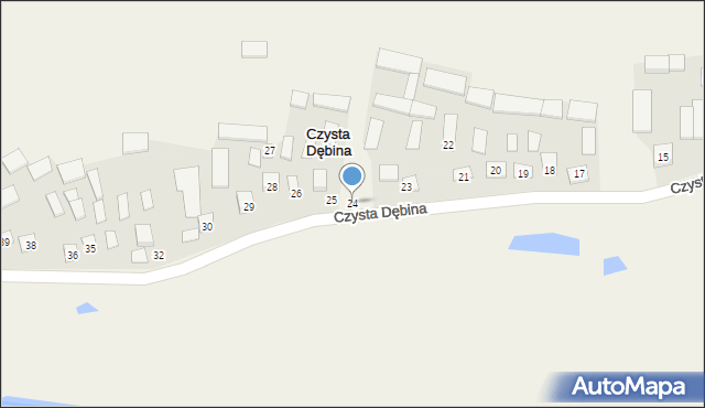 Czysta Dębina, Czysta Dębina, 24, mapa Czysta Dębina