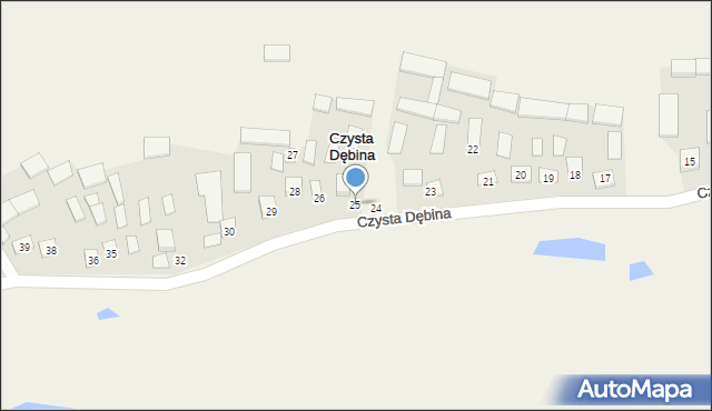 Czysta Dębina, Czysta Dębina, 25, mapa Czysta Dębina