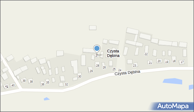 Czysta Dębina, Czysta Dębina, 27, mapa Czysta Dębina