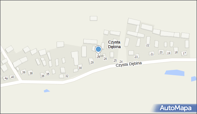 Czysta Dębina, Czysta Dębina, 28, mapa Czysta Dębina