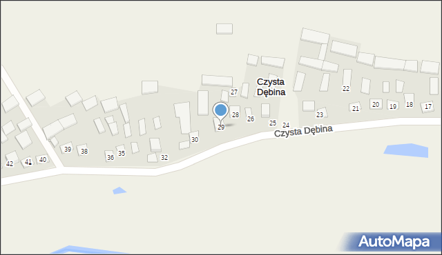 Czysta Dębina, Czysta Dębina, 29, mapa Czysta Dębina