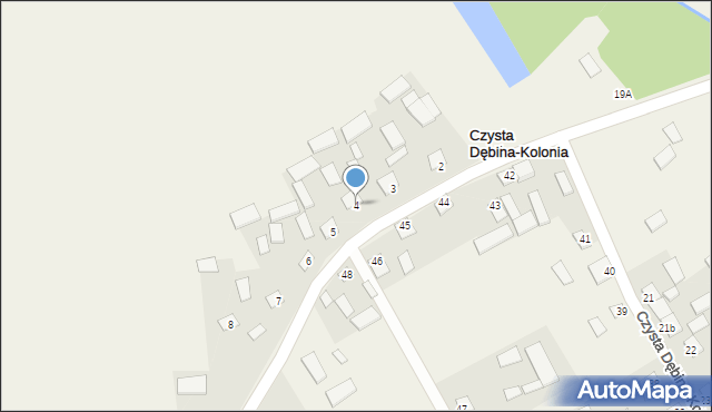 Czysta Dębina, Czysta Dębina, 4, mapa Czysta Dębina