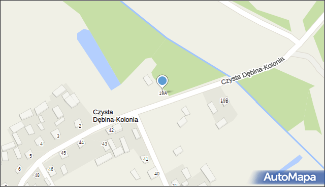 Czysta Dębina-Kolonia, Czysta Dębina-Kolonia, 19A, mapa Czysta Dębina-Kolonia