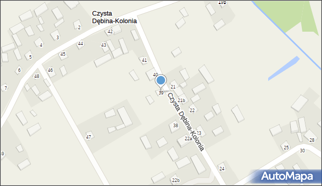 Czysta Dębina-Kolonia, Czysta Dębina-Kolonia, 39, mapa Czysta Dębina-Kolonia