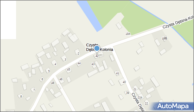 Czysta Dębina-Kolonia, Czysta Dębina-Kolonia, 42, mapa Czysta Dębina-Kolonia