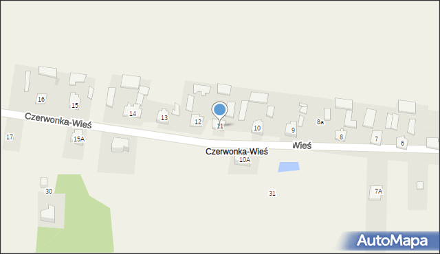 Czyste, Czerwonka-Wieś, 11, mapa Czyste