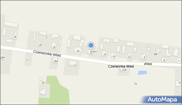 Czyste, Czerwonka-Wieś, 13, mapa Czyste