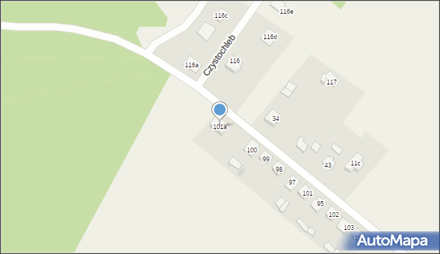 Czystochleb, Czystochleb, 101a, mapa Czystochleb