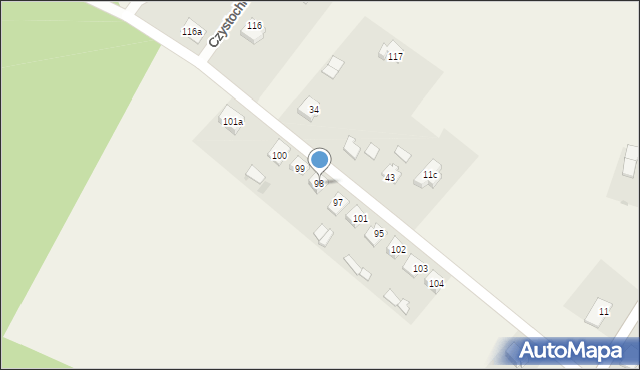 Czystochleb, Czystochleb, 98, mapa Czystochleb