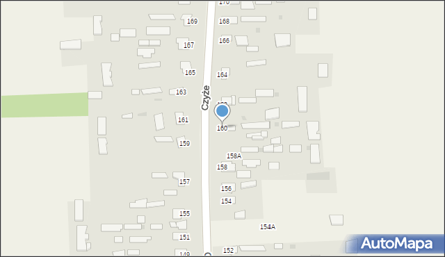 Czyże, Czyże, 160, mapa Czyże