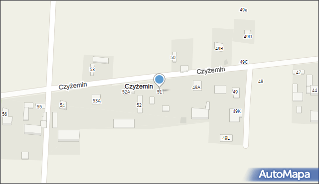 Czyżemin, Czyżemin, 51, mapa Czyżemin