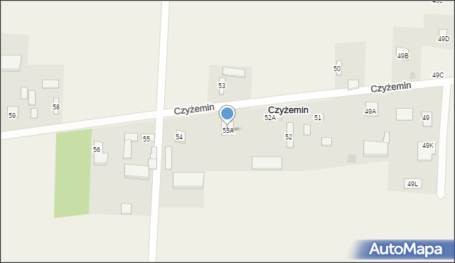 Czyżemin, Czyżemin, 53A, mapa Czyżemin