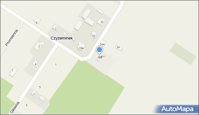 Czyżeminek, Czyżeminek, 34B, mapa Czyżeminek