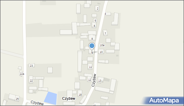 Czyżew, Czyżew, 9, mapa Czyżew