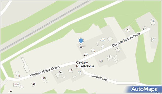 Czyżew Ruś-Kolonia, Czyżew Ruś-Kolonia, 11, mapa Czyżew Ruś-Kolonia
