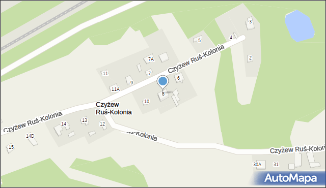 Czyżew Ruś-Kolonia, Czyżew Ruś-Kolonia, 8, mapa Czyżew Ruś-Kolonia