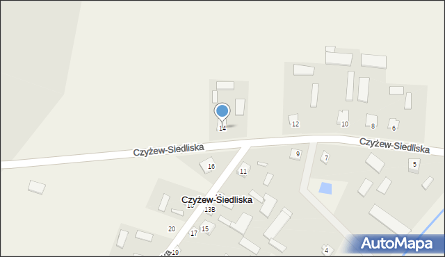 Czyżew-Siedliska, Czyżew-Siedliska, 14, mapa Czyżew-Siedliska
