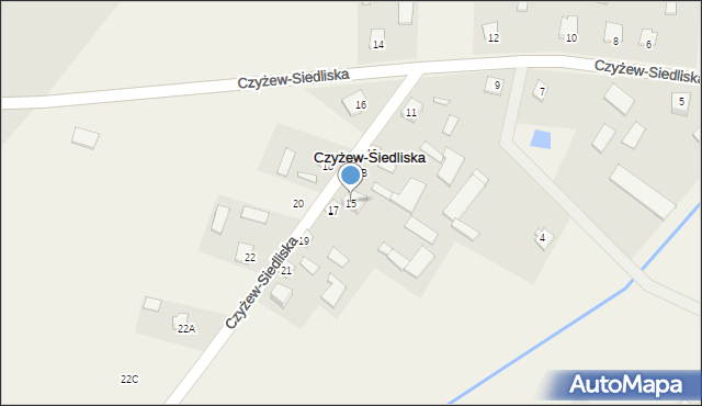 Czyżew-Siedliska, Czyżew-Siedliska, 15, mapa Czyżew-Siedliska