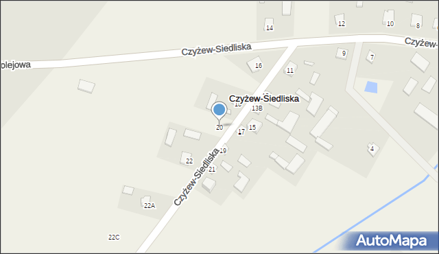 Czyżew-Siedliska, Czyżew-Siedliska, 20, mapa Czyżew-Siedliska