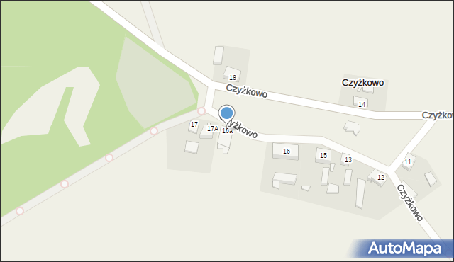 Czyżkowo, Czyżkowo, 16a, mapa Czyżkowo