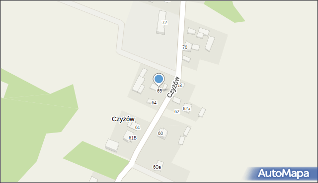 Czyżów, Czyżów, 65, mapa Czyżów