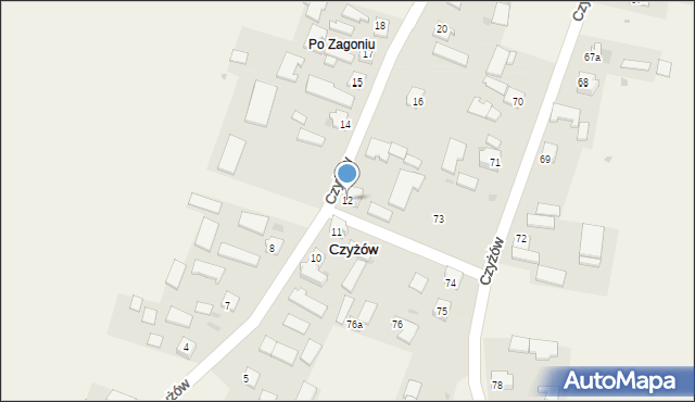 Czyżów, Czyżów, 12, mapa Czyżów