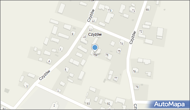 Czyżów, Czyżów, 76a, mapa Czyżów