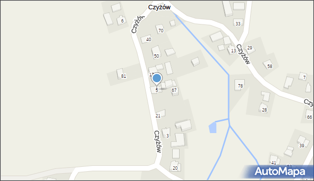 Czyżów, Czyżów, 5, mapa Czyżów