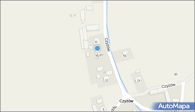 Czyżów, Czyżów, 51, mapa Czyżów