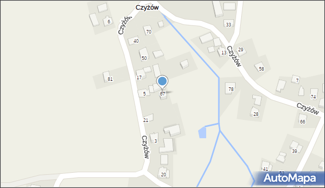 Czyżów, Czyżów, 67, mapa Czyżów