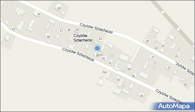 Czyżów Szlachecki, Czyżów Szlachecki, 33, mapa Czyżów Szlachecki