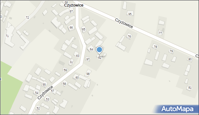 Czyżowice, Czyżowice, 62, mapa Czyżowice