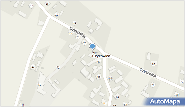 Czyżowice, Czyżowice, 69, mapa Czyżowice