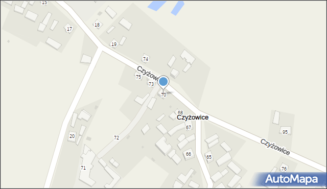 Czyżowice, Czyżowice, 70, mapa Czyżowice