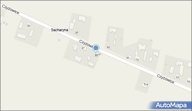 Czyżowice, Czyżowice, 88, mapa Czyżowice